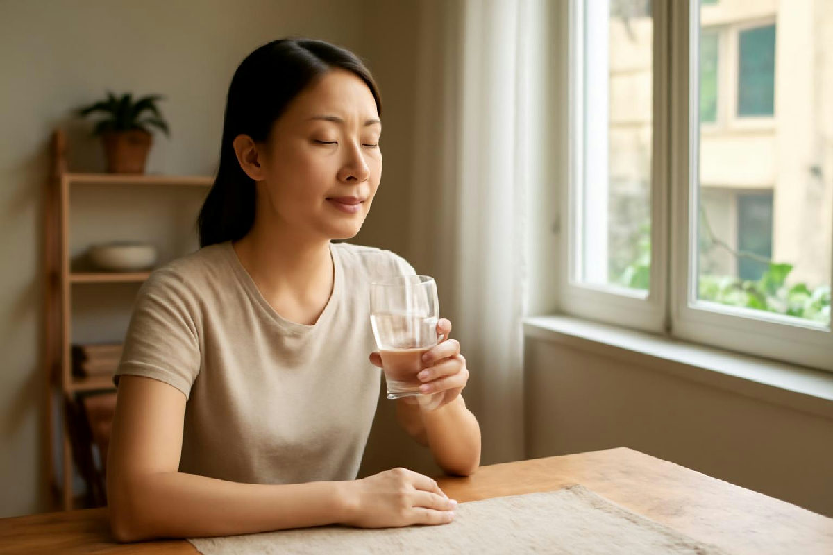 Người ngồi nghỉ uống nước buổi sáng, BMR là năng lượng lúc nghỉ