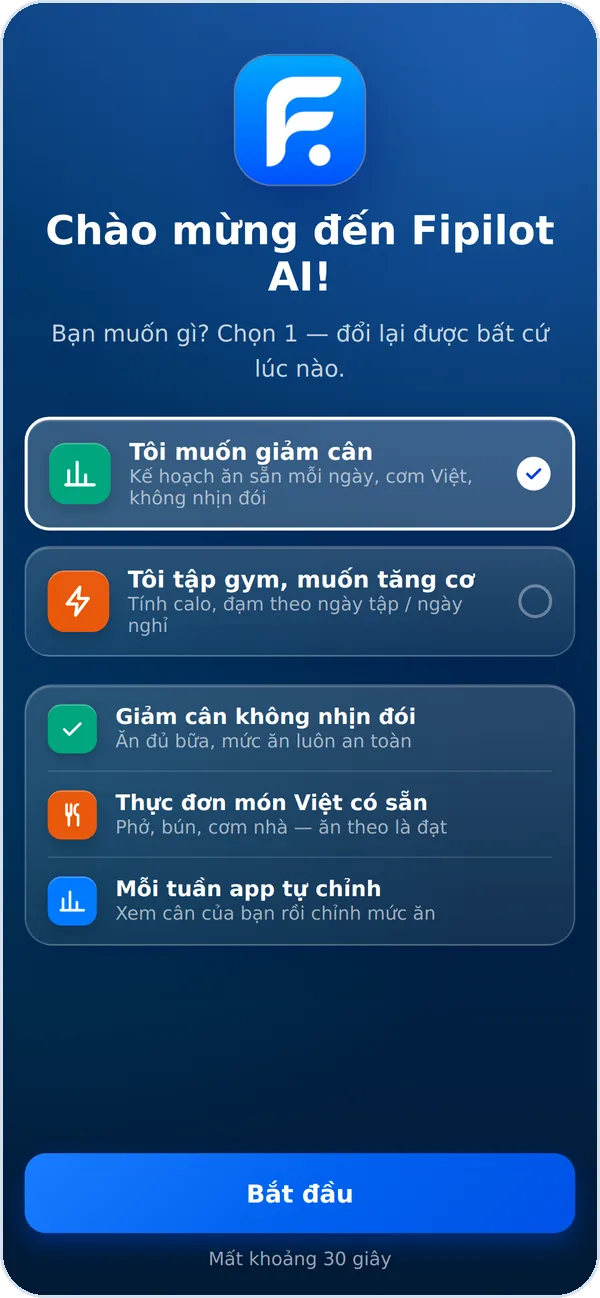 Màn chào khi mở app lần đầu